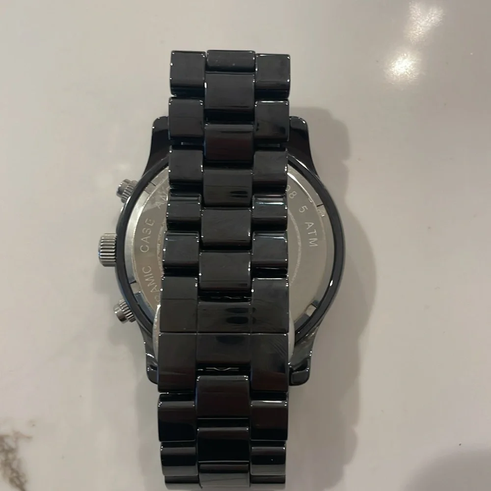 Michael Kors Black Dial Black Ceramic Bracelet Oversized Watch MK 5174 - Picture 5 of 7